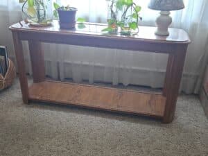 Oak-and-Glass-Console-Table
