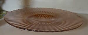 Pink-Ribbed-Footed-Cake-Plate