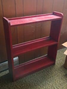 Red-Painted-Wooden-Display-Shelf