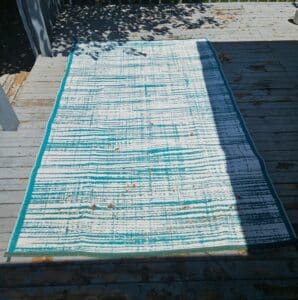 Teal-Striped-Outdoor-Mat-set-of