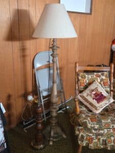 Turned-wood-floor-lamp