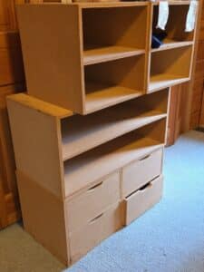 Unfinished-particle-board-storage-unit-with-drawers
