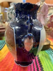Victorian-Face-Handle-Cobalt-Blue-Vase
