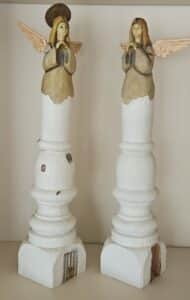 Carved-Wood-Angel-Candle-Holders