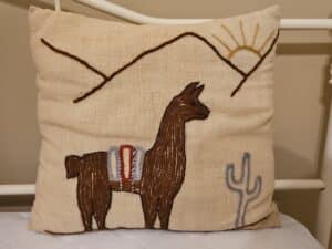 Embroidered-Llama-Pillow