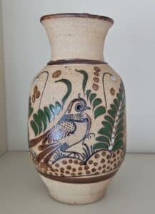 Hand-painted-Tonala-Mexican-pottery-vase