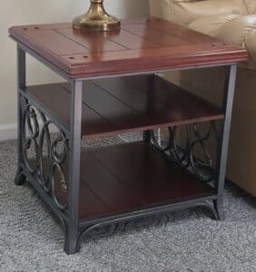 Metal-and-wood-end-table