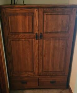 Mission-Style-Oak-Armoire