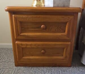 Oak-Two-Drawer-Nightstand