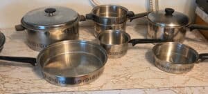 Vintage-EKCO-PLY-STAINLESS-Cookware-Set