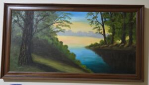 Vintage-Signed-River-Landscape-Oil-Painting