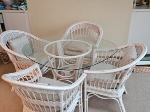 White-Rattan-Dining-Set