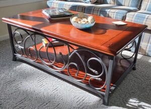Wood-and-Metal-Scroll-Coffee-Table