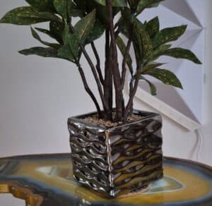 Artificial-Croton-Plant-in-Metallic-Wave-Planter-third-image