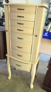 Cream-Painted-Standing-Jewelry-Armoire-with-Mirror