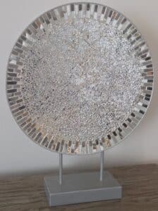 Crushed-Mirror-Mosaic-Disk-Sculpture
