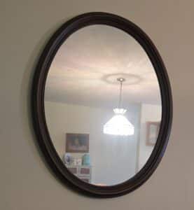 Dark-Wood-Oval-Wall-Mirror