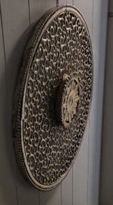 Decorative-Metal-Filigree-Wall-Medallion-with-Floral-Rosette-second-image