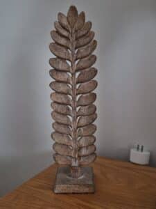 Distressed-Wooden-Palm-Leaf-Sculpture