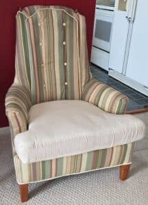 Drexel-Heritage-Striped-Wingback-Chair