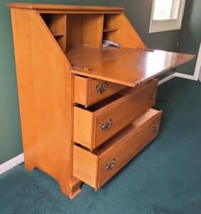Ethan-Allen-Early-American-Solid-Maple-Drop-Front-Secretary-Desk-second-image