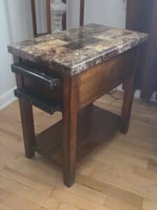 Faux-Stone-Top-Narrow-End-Table-with-Drawer-third-image