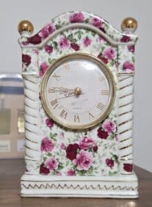 Floral-Porcelain-Mantel-Clock