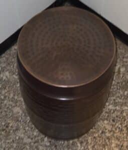 Hammered-Metal-Drum-Garden-Stool-second-image