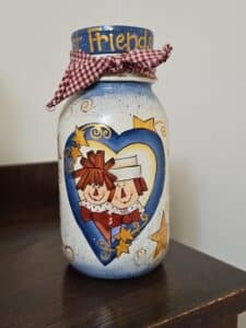 Hand-Painted-Raggedy-Ann-Andy-Style-Jar