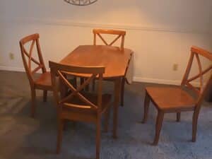 International-Concepts-Solid-Wood-Drop-Leaf-Dining-Set-with-X-Back-Chairs-third-image