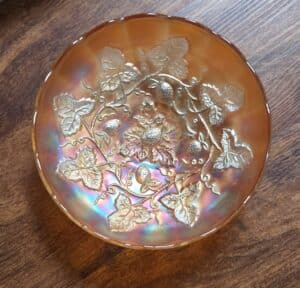 Marigold-Strawberry-Carnival-Glass-Bowl