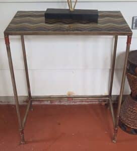 Mid-Century-Modern-Chevron-Pattern-Accent-Table