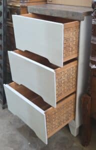 Mid-Century-Modern-Style-Three-Drawer-Nightstand-with-Greek-Key-Stencil-second-image