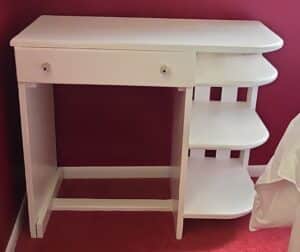 Mid-Century-Modern-Style-White-Painted-Writing-Desk