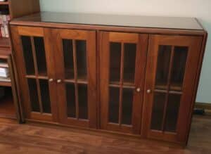Mid-Century-Walnut-Glass-Door-Credenza