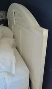 Queen-Size-White-Cottage-Style-Louvered-Panel-Bed-Frame-third-image