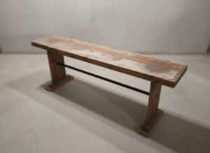 Rustic-Reclaimed-Wood-Bench-with-Metal-Support-Rod