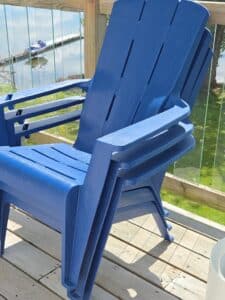 Stackable-Blue-Resin-Adirondack-Chairs