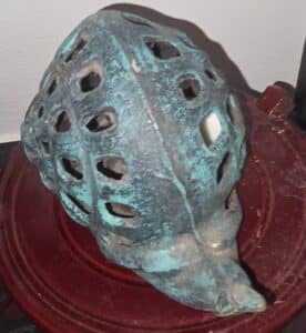 Vintage-Cast-Iron-Snail-Incense-Burner-with-Verdigris-Finish-second-image