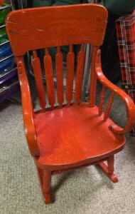 Vintage-Childrens-Spindle-Back-Rocking-Chair-Folk-Art