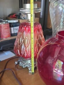 Vintage-Cranberry-Glass-Pineapple-Pattern-Parlor-Lamp-third-image