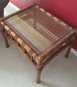 Vintage-Faux-Bamboo-Cane-Inset-Side-Table-second-image