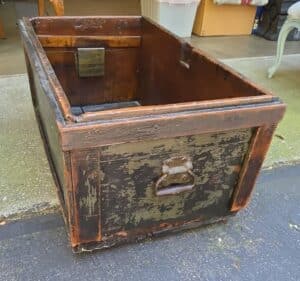 Vintage-Folk-Art-Painted-Wooden-Storage-Trunk-with-Lighthouse-Motif-second-image