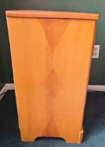 Vintage-Pine-Wood-Nightstand-with-Diamond-Inlay-and-Carved-Pull-second-image