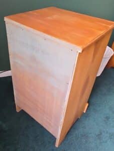 Vintage-Pine-Wood-Nightstand-with-Diamond-Inlay-and-Carved-Pull-third-image