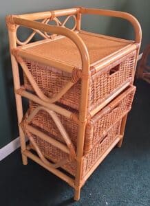 Vintage-Rattan-Three-Drawer-Storage-Chest-with-Gallery-Top-second-image