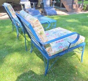 Vintage-Wrought-Iron-Patio-Set-with-Toile-Cushions-second-image