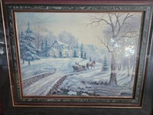 Winter-Sunrise-Sleigh-Print-by-Carl-Valente-second-image-1