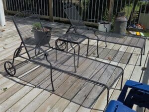 Woodard-Wrought-Iron-Mesh-Patio-Chaise-Lounge-Set