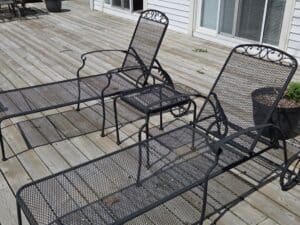 Woodard-Wrought-Iron-Mesh-Patio-Chaise-Lounge-Set-second-image